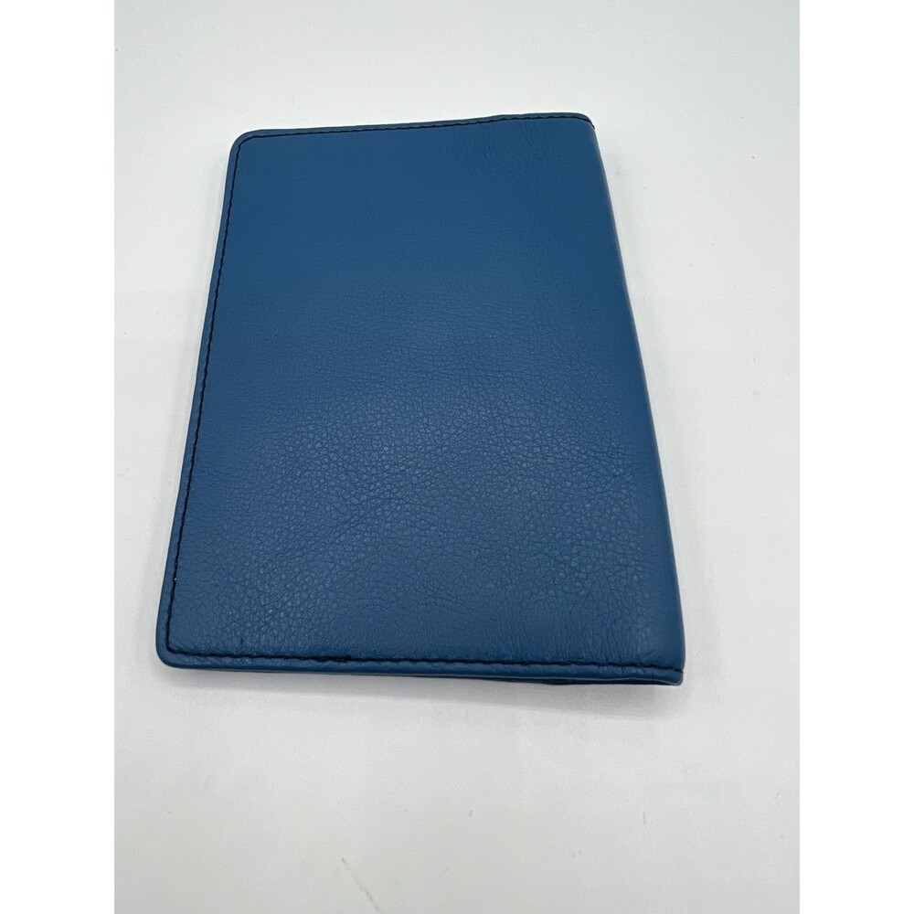 Coach Blue Leather Passport Wallet Holder Travel Case Card Organizer - Picture 3 of 8